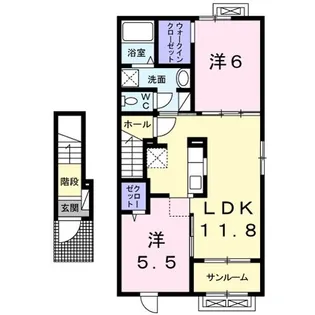 アミスターI【2階】の間取り