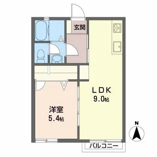 シャンブル蛍ヶ池【1階】の間取り