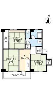 UR有野【3階】の間取り