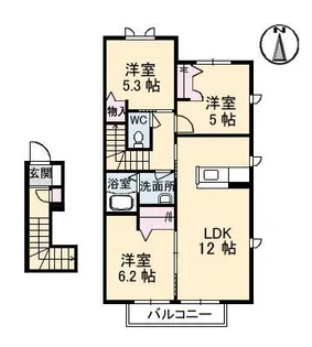 ラ・ヴィータ金岡西町 弐番館【2階】の間取り