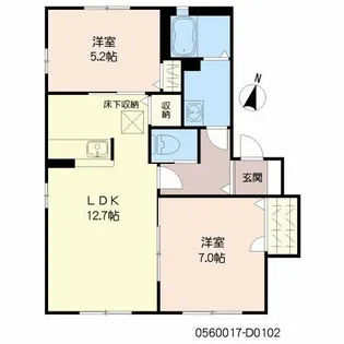 ビラ産島 四番館【1階】の間取り