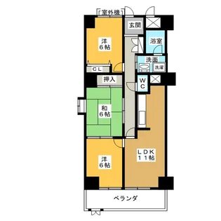 サニーコート矢田【1階】の間取り