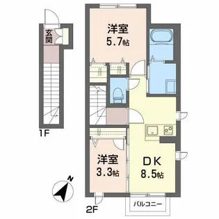 シャーメゾン・SII【2階】の間取り