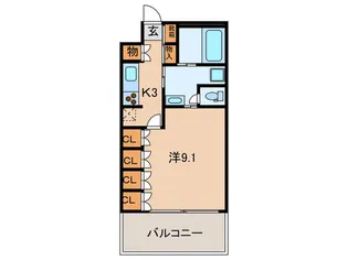 ショワジ-ルタワ-長居公園【3階】の間取り
