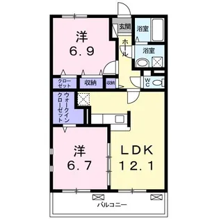 クレメント A【3階】の間取り
