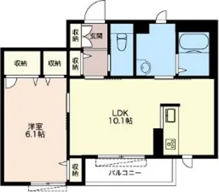 ハートウェイブ【1階】の間取り