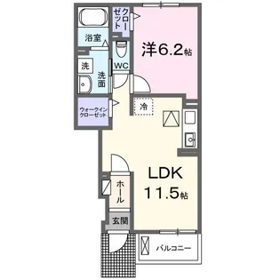 サニーメゾン桜【1階】の間取り