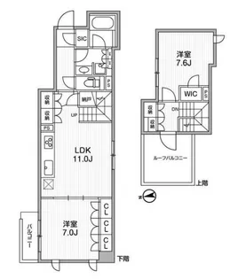 ディームス西早稲田【4階】の間取り