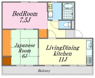 マンション尾那岡2号棟【4階】の間取り