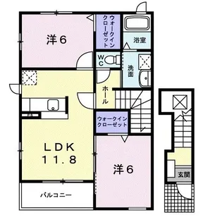 グランドール B【2階】の間取り
