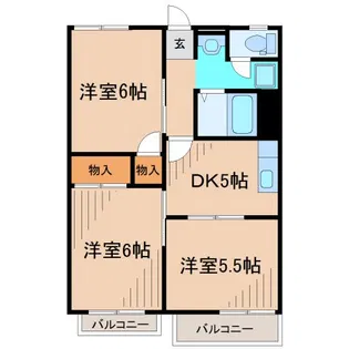 リバージュ富士見ヶ丘【1階】の間取り