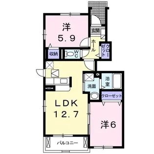 GRAND 相見A【1階】の間取り