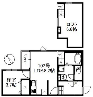 ソラーレ津福駅南【1階】の間取り