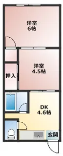 皐月荘【2階】の間取り