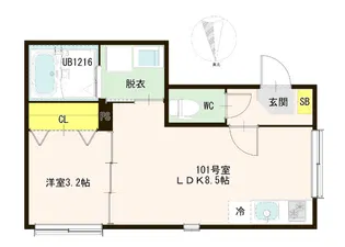 ハーモニーテラス梅田XVIII【1階】の間取り