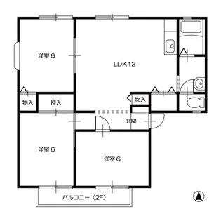 サンビレッジブライトB【1階】の間取り