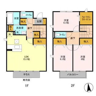 カーサベルヴィ Aの間取り