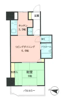 バームハイツ福生【10階】の間取り