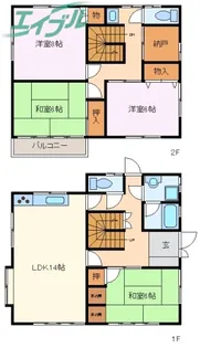 三重県伊勢市小俣町明野【一戸建】の間取り