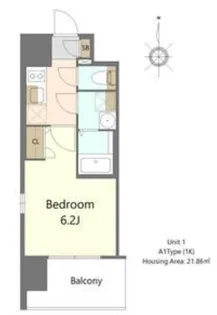 インザライフ大阪EAST RESIDENCE【7階】の間取り