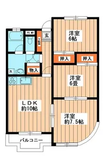 グランディール B【1階】の間取り