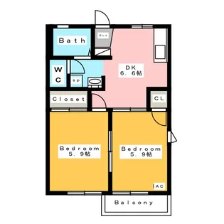 フレグランス田園 B【2階】の間取り
