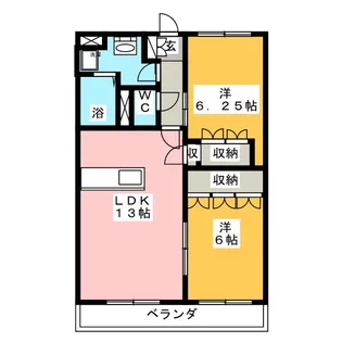 2LDKの間取り画像