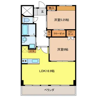 岐阜県岐阜市宇佐東町【マンション】の間取り