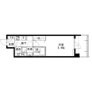 1DKの間取り画像