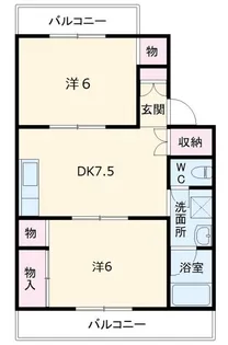 大六天マンション【2階】の間取り
