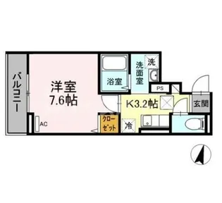 アンジュール神谷【1階】の間取り