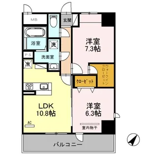 埼玉県さいたま市大宮区北袋町1【マンション】の間取り
