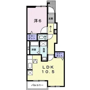 プラシード森岡【1階】の間取り