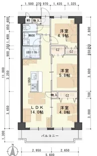 エクセレント岩沼【3階】の間取り