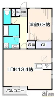 東京都小金井市関野町1【アパート】の間取り