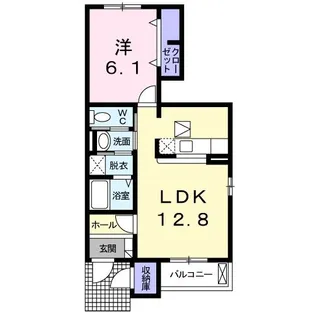 ベルソレイユII【1階】の間取り