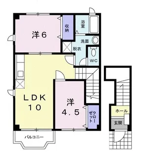 エスポワ-ル古国府A【2階】の間取り