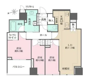 クラッシィタワー新宿御苑【11階】の間取り