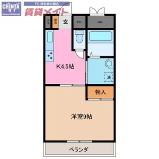 アーバンヒルズ津【1階】の間取り