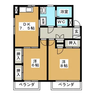 ポートランドマンションB【1階】の間取り