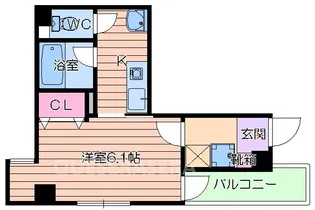 フラットワン天神橋【3階】の間取り