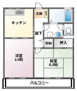 ディアコートE【2階】の間取り