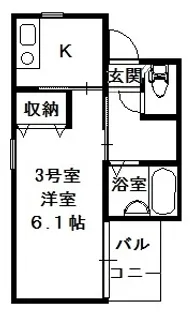 イースタイル江戸川【3階】の間取り