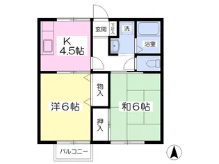 バンブーヴィラB棟【2階】の間取り