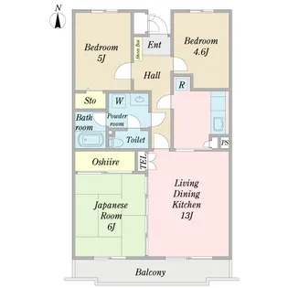ドミール平和台【5階】の間取り