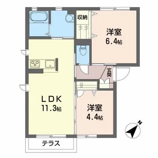 シャーメゾンナナセ【1階】の間取り