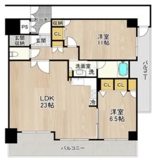 大阪府大阪市中央区高津2【マンション】の間取り