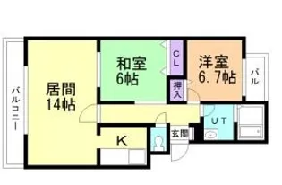 オ・ドミール美香保I【4階】の間取り