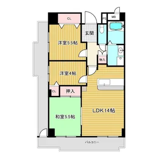 コモンパレス清水が丘【6階】の間取り
