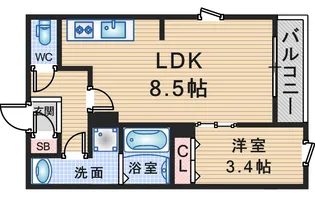 ココングランジュール豊中立花町【2階】の間取り